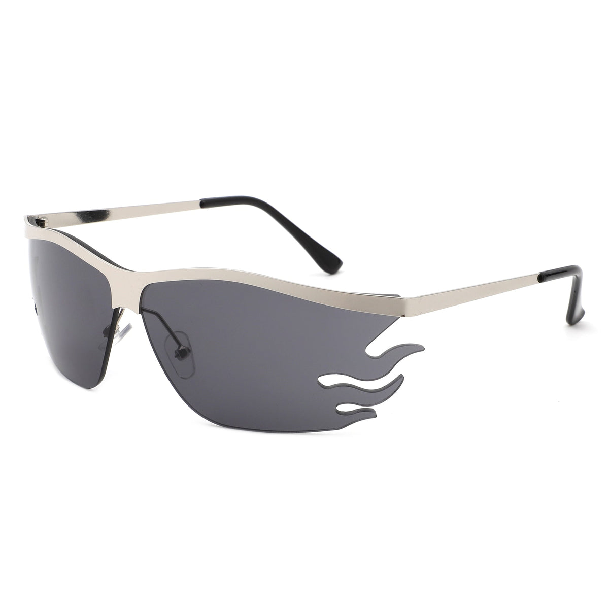 Rimless tinted square sunglasses