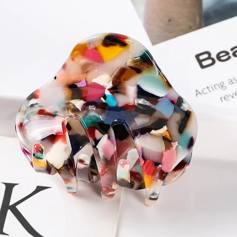 Acetate Claw Hair Clip – Vintage Geometric Tortoiseshell Hair Claw for Thick & Fine Hair