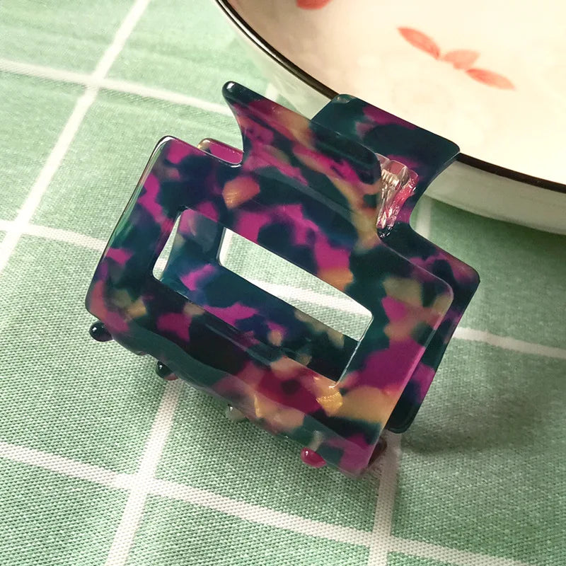 Acetate Claw Hair Clip – Vintage Geometric Tortoiseshell Hair Claw for Thick & Fine Hair