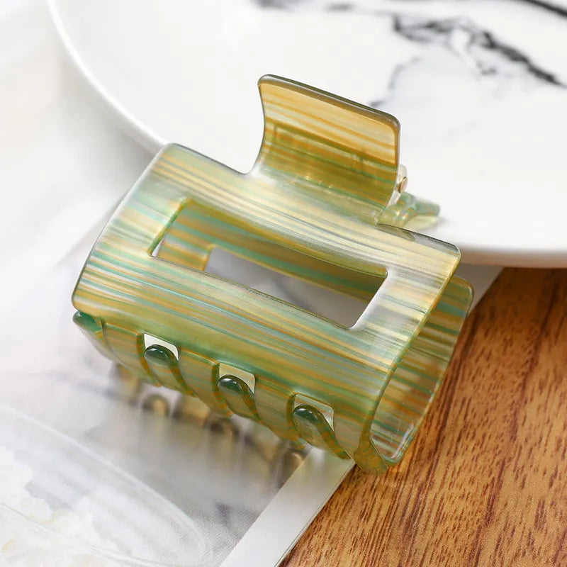 Acetate Claw Hair Clip – Vintage Geometric Tortoiseshell Hair Claw for Thick & Fine Hair