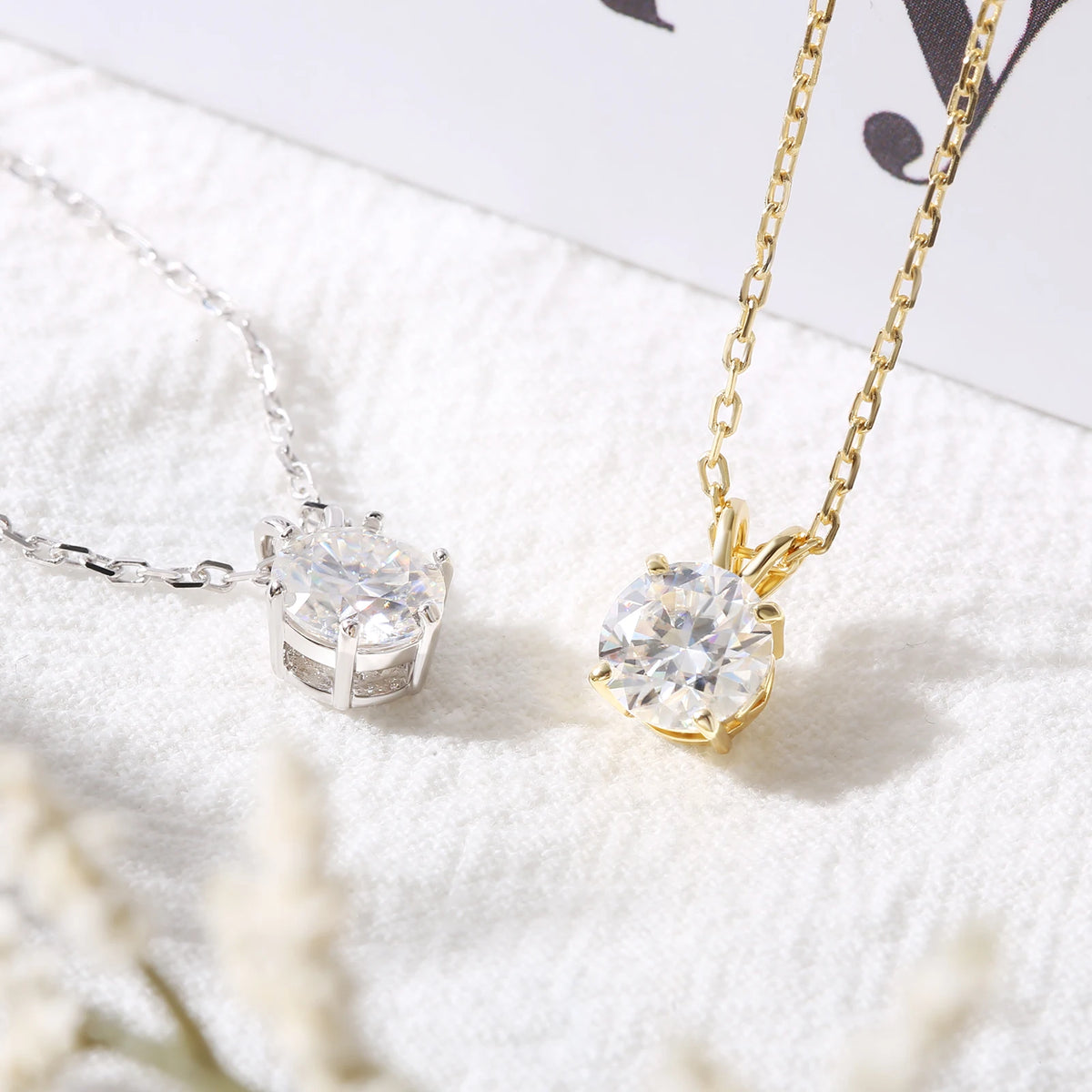 Moissanite heart pendant necklace sterling silver
