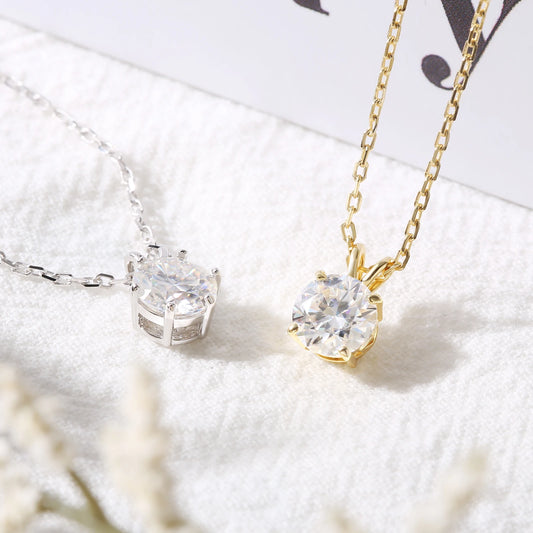 Moissanite heart pendant necklace sterling silver