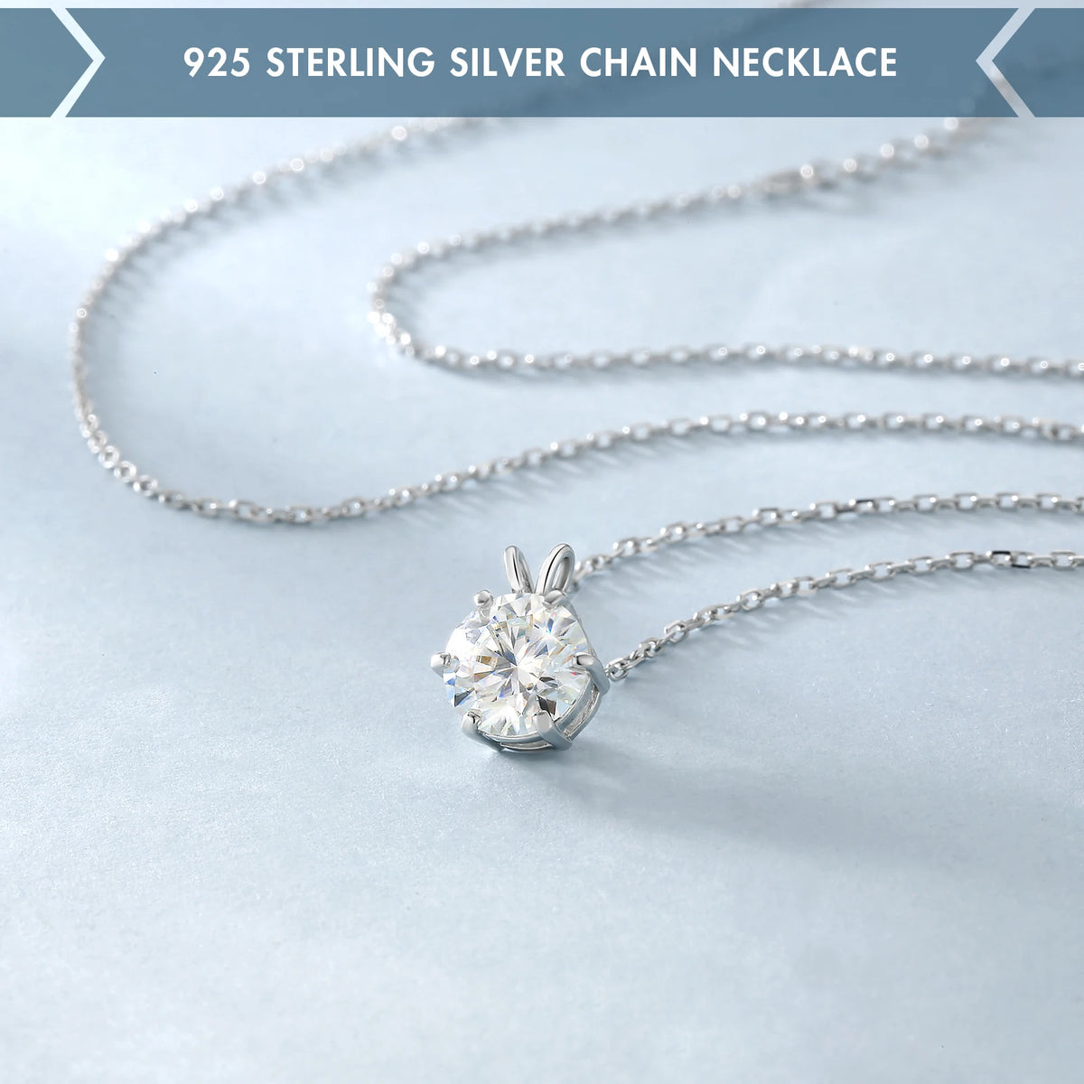 Moissanite necklace worn