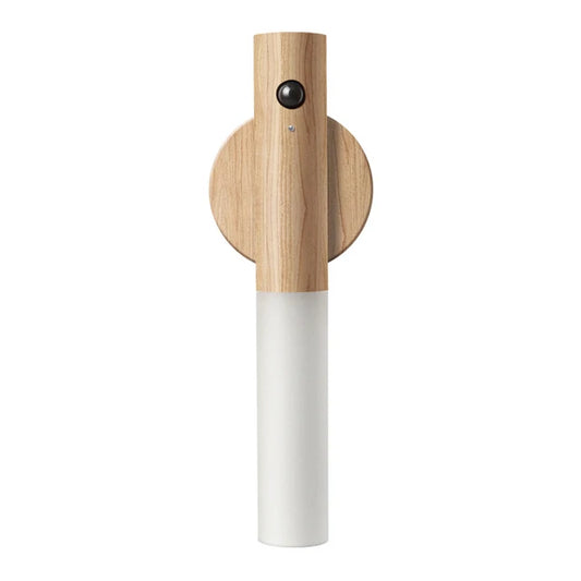 Motion sensor LED wood-look night light on wall