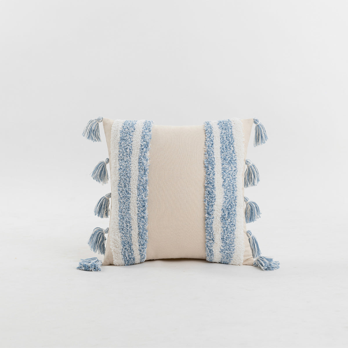 Boho Tufted Tassel Cushion Cover – Textured Cotton Linen Decorative Pillow Case