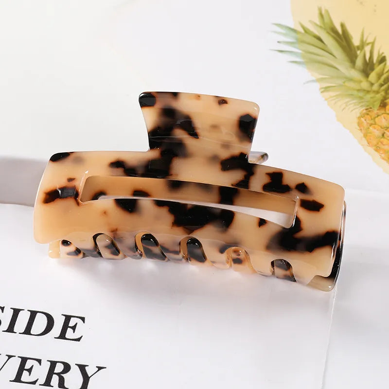 Acetate Claw Hair Clip – Vintage Geometric Tortoiseshell Hair Claw for Thick & Fine Hair