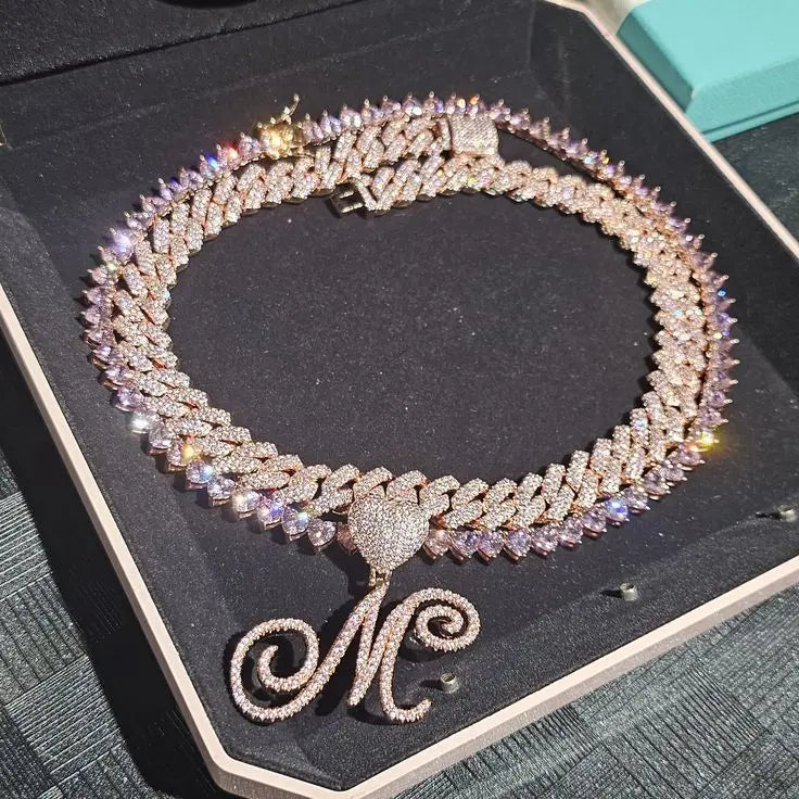 Silver cursive letter necklace