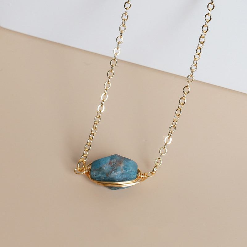 Spectrolite raw stone necklace