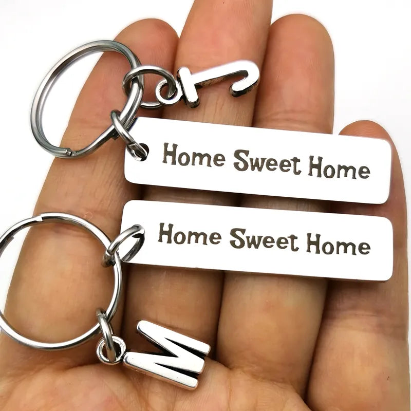 Home Sweet Home initial keychain