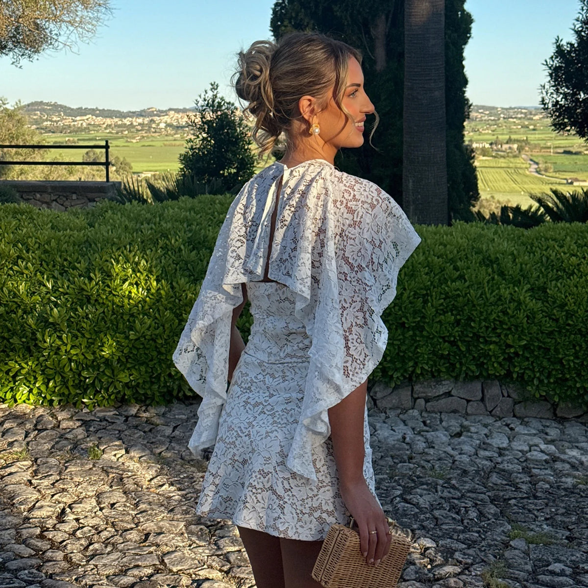 Lace three piece outfit back view