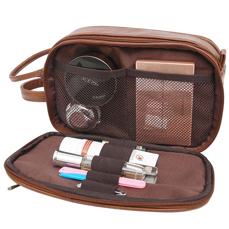 Hanging wash bag open