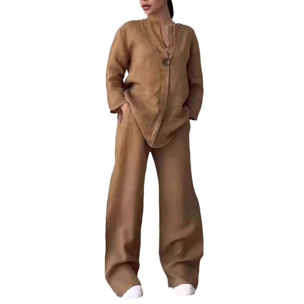 Elastic waist pants set colours