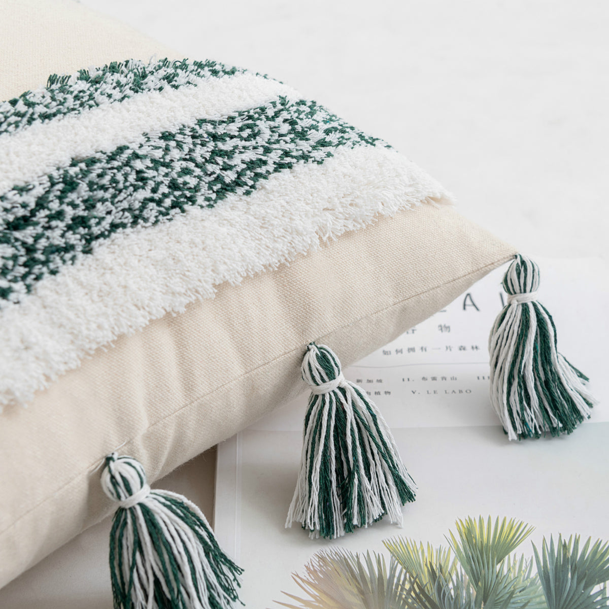 Textured cotton linen cushion cover