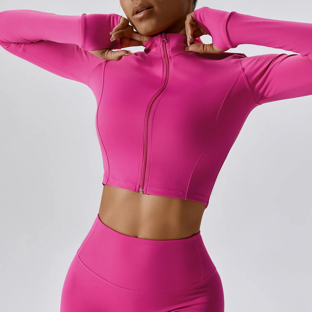 Buttery-Soft Gym Set Separates – Cropped Jacket, Sports Bra & Leggings