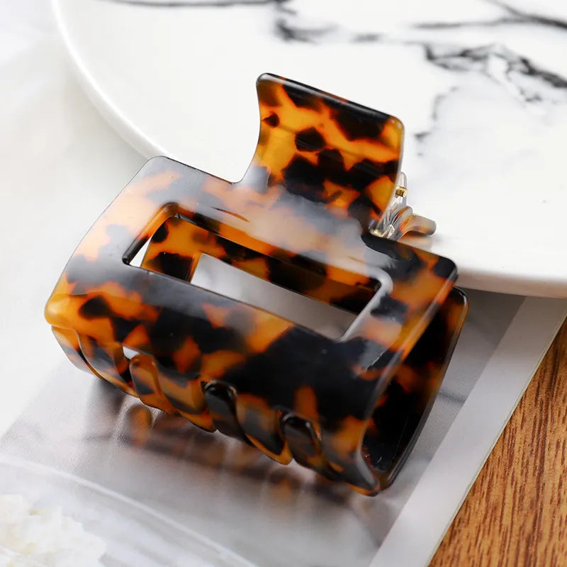 Acetate Claw Hair Clip – Vintage Geometric Tortoiseshell Hair Claw for Thick & Fine Hair