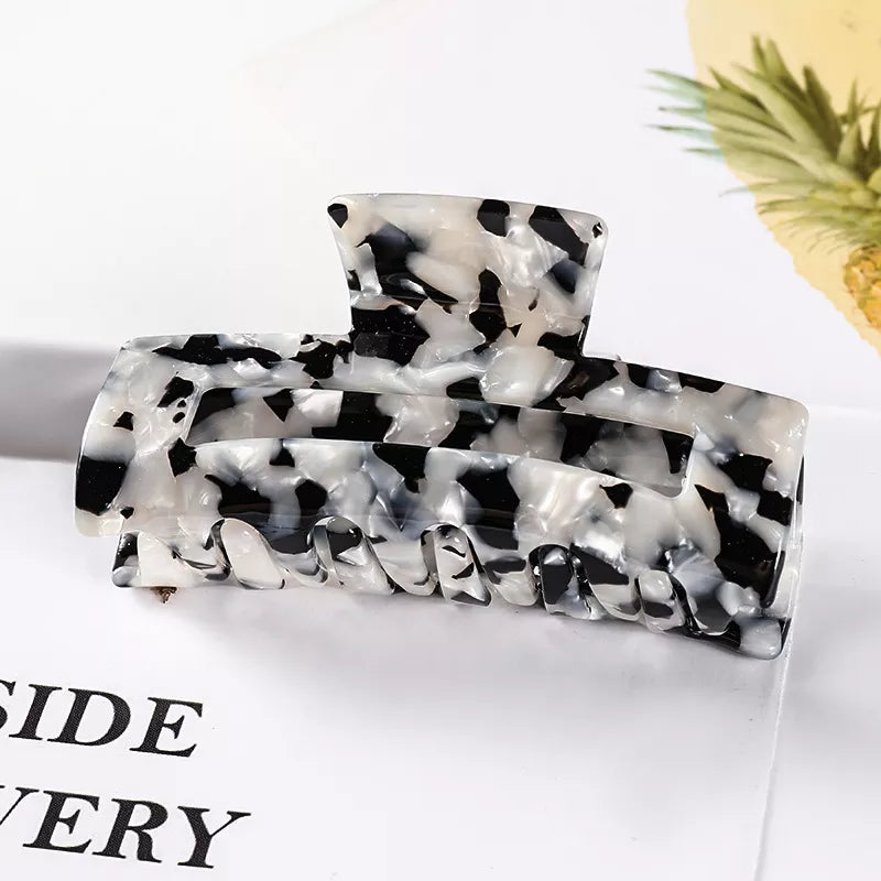 Acetate Claw Hair Clip – Vintage Geometric Tortoiseshell Hair Claw for Thick & Fine Hair