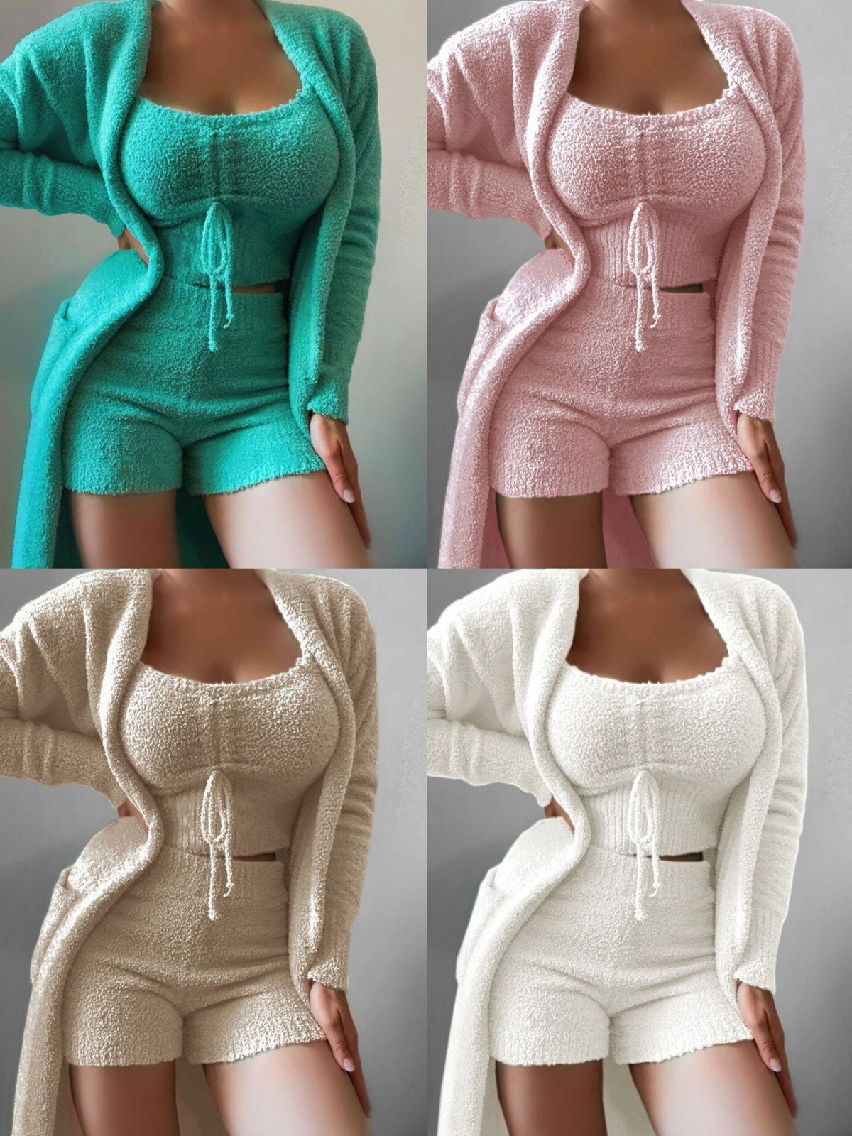 Cosy fleece lounge set with shorts