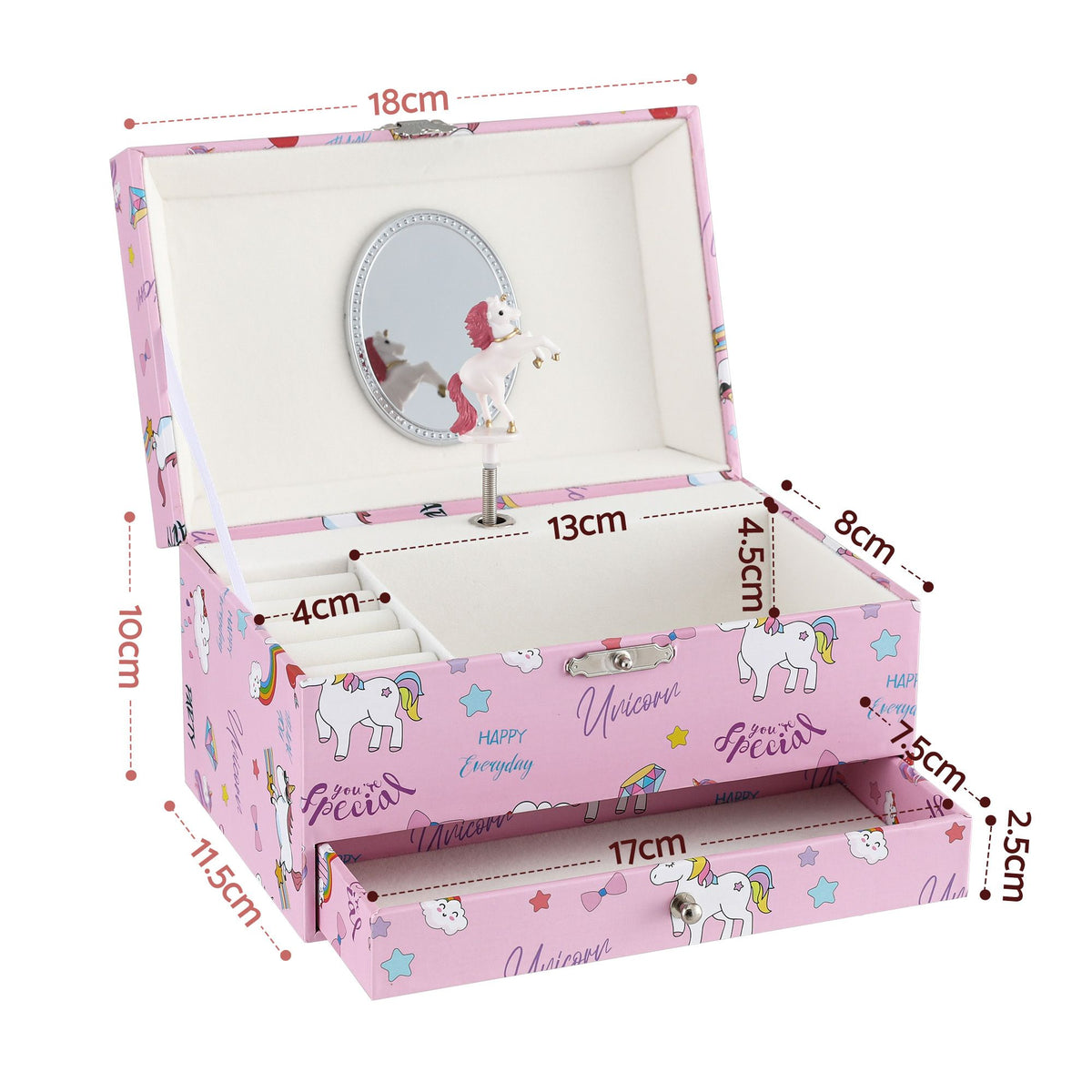 Girls jewellery organiser box with storage