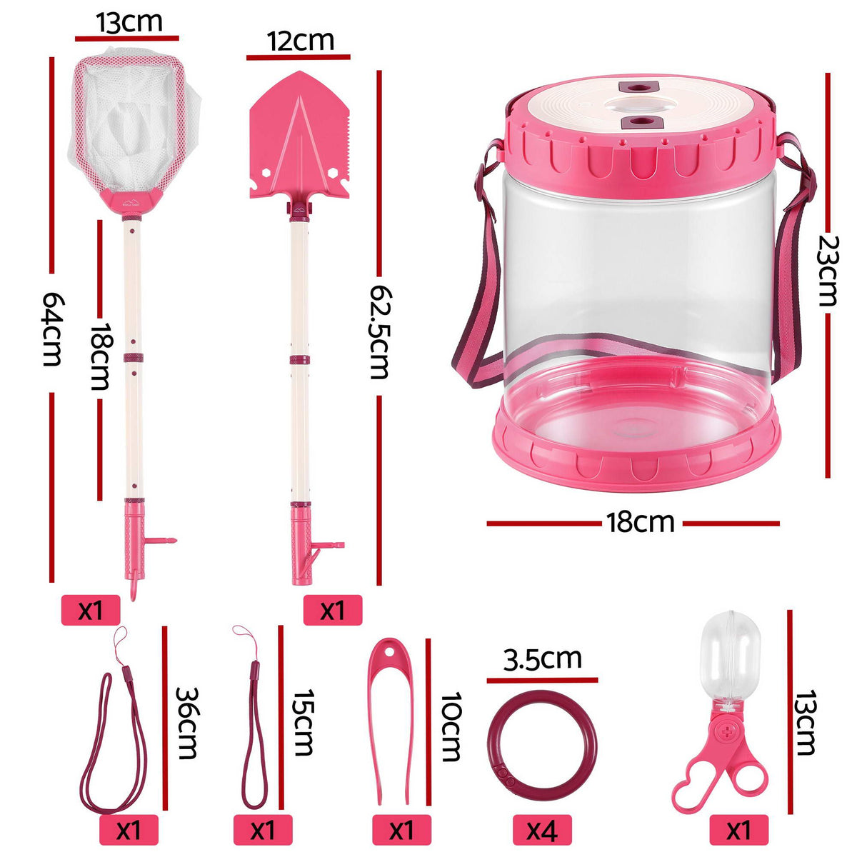 Outdoor explorer set with net and shovel