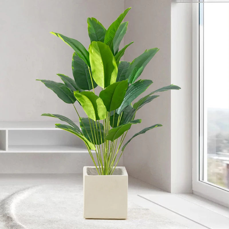Faux banana leaf plant