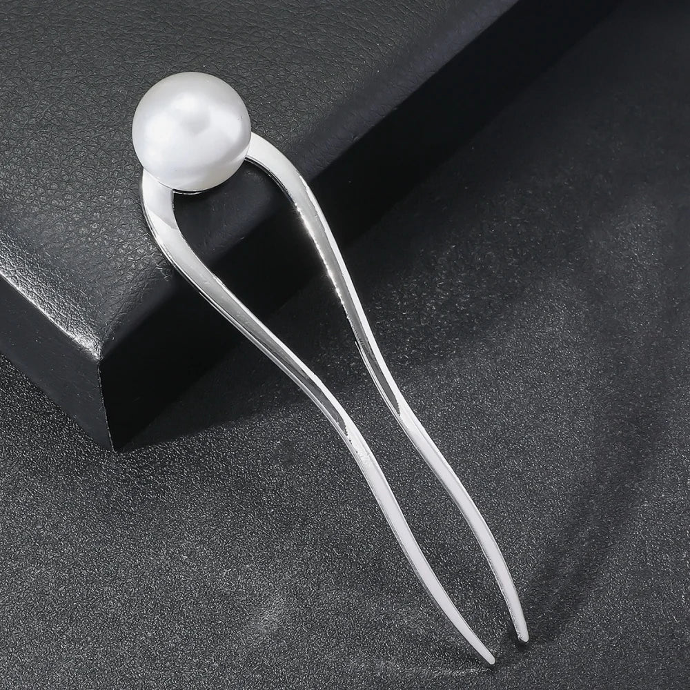 Pearl U-Shaped Hair Pins – Korean-Style Bun Hair Sticks & French Hair Clips