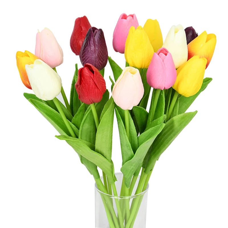 Lifelike tulip petals close-up
