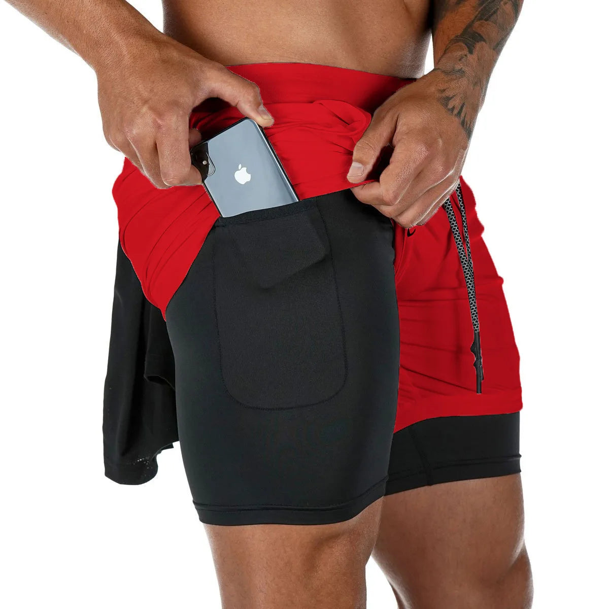 Men's 2-in-1 Camo Gym Shorts – Quick-Dry Running Shorts with Inner Compression Liner