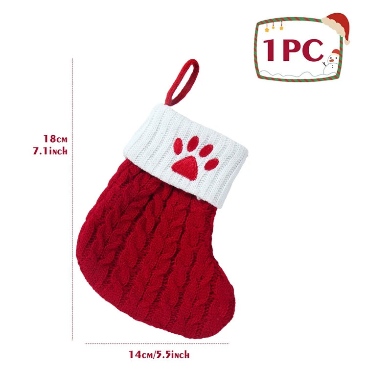 Personalised Initial Knit Christmas Stocking – Cable-Knit Red Xmas Stocking
