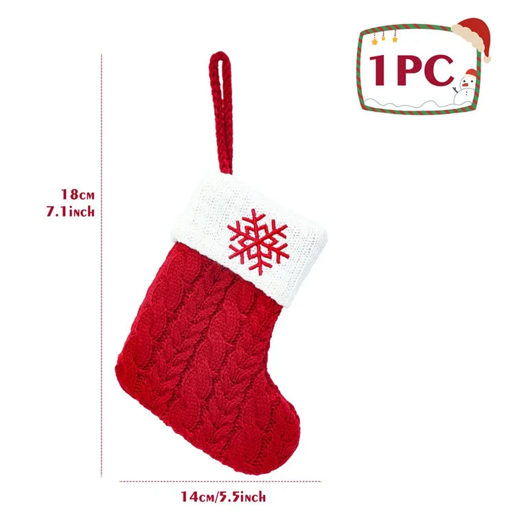 Personalised Initial Knit Christmas Stocking – Cable-Knit Red Xmas Stocking