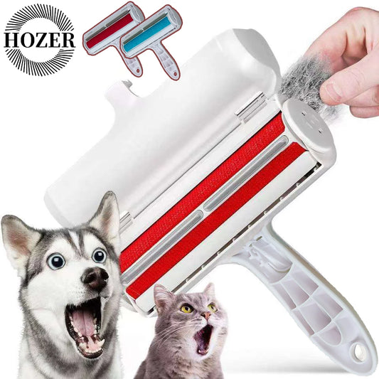 Reusable pet hair remover roller