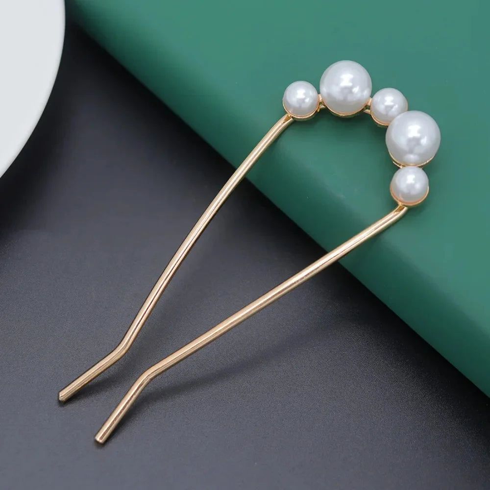 Pearl U-Shaped Hair Pins – Korean-Style Bun Hair Sticks & French Hair Clips
