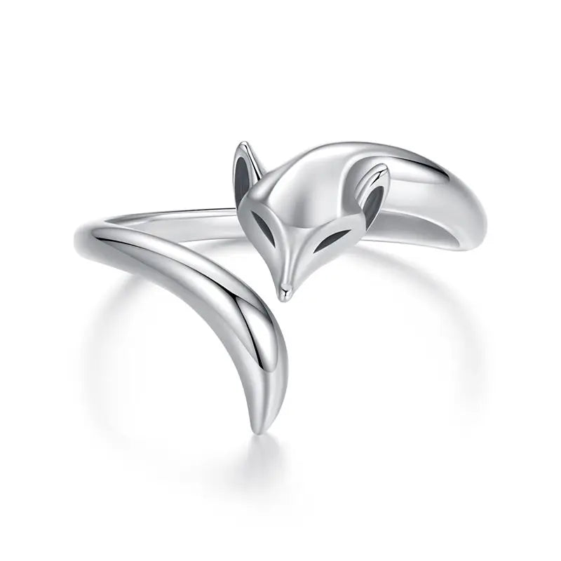 Adjustable Fox Ring – Vintage Handmade-Style Open Animal Ring in 925 Sterling Silver