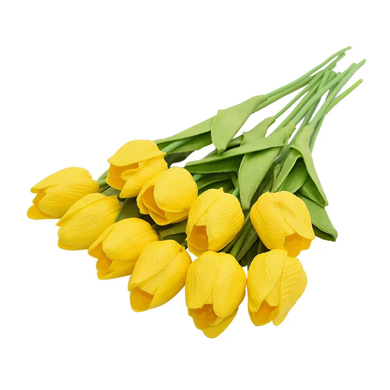 Pastel artificial tulips