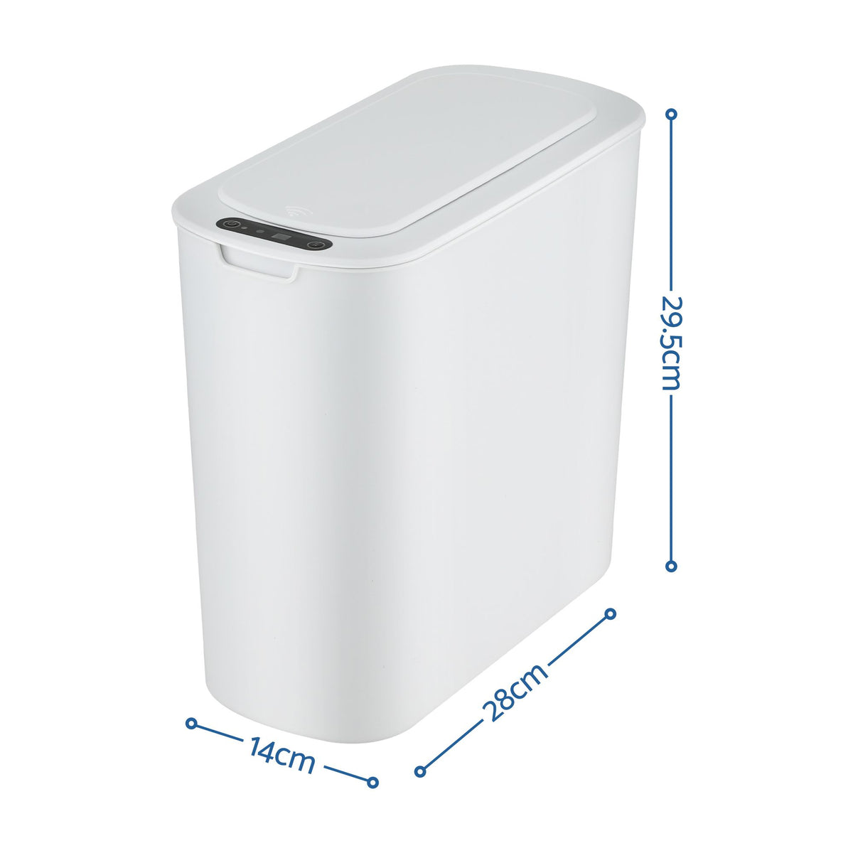 Slim sensor bin for bathroom and office