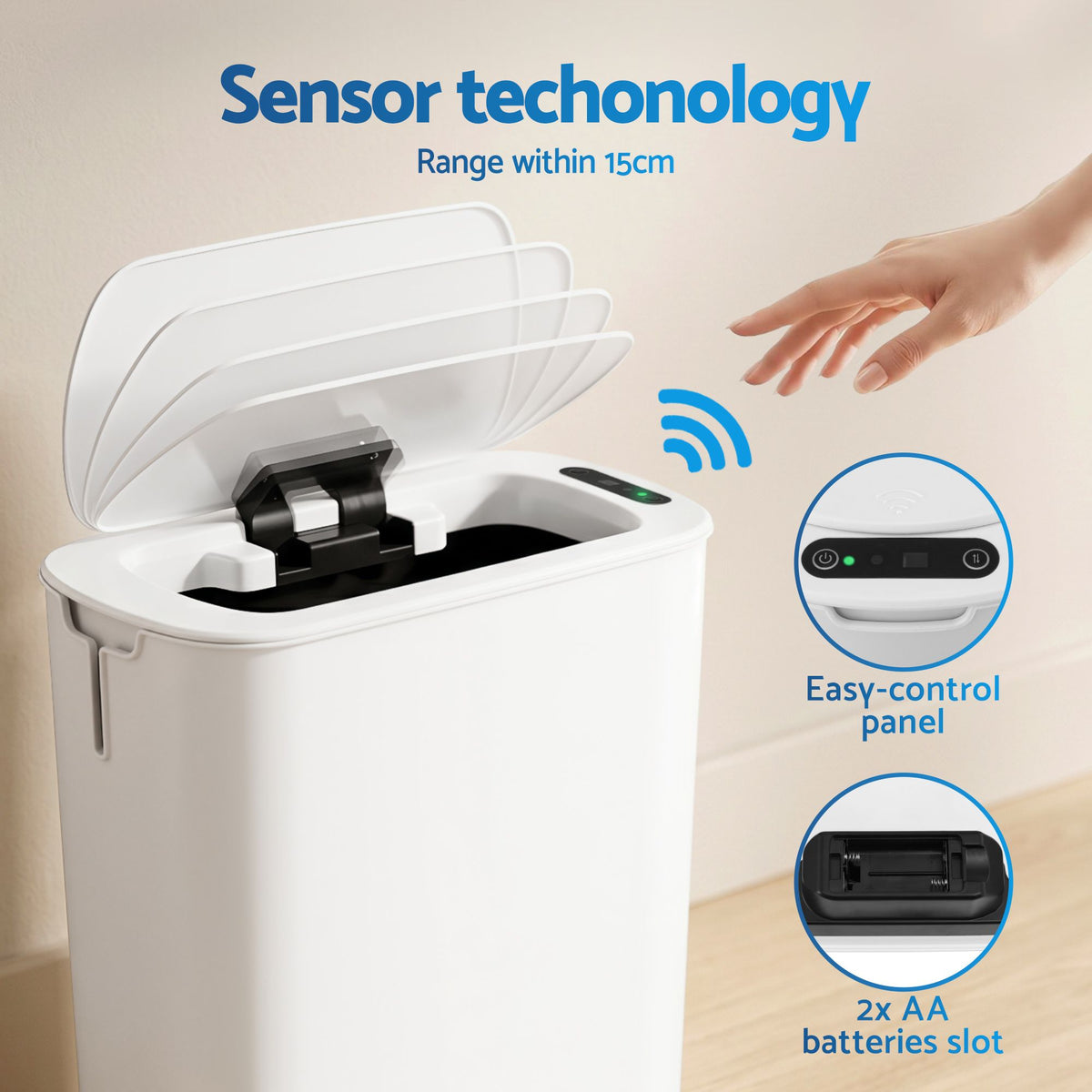 Sensor bin with liner holder ring