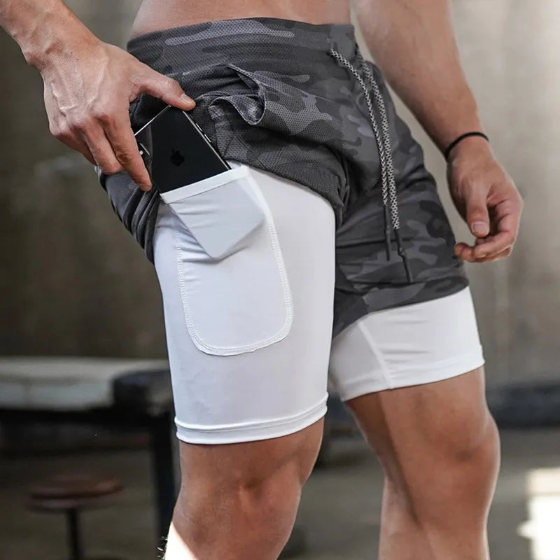 Running shorts with compression liner