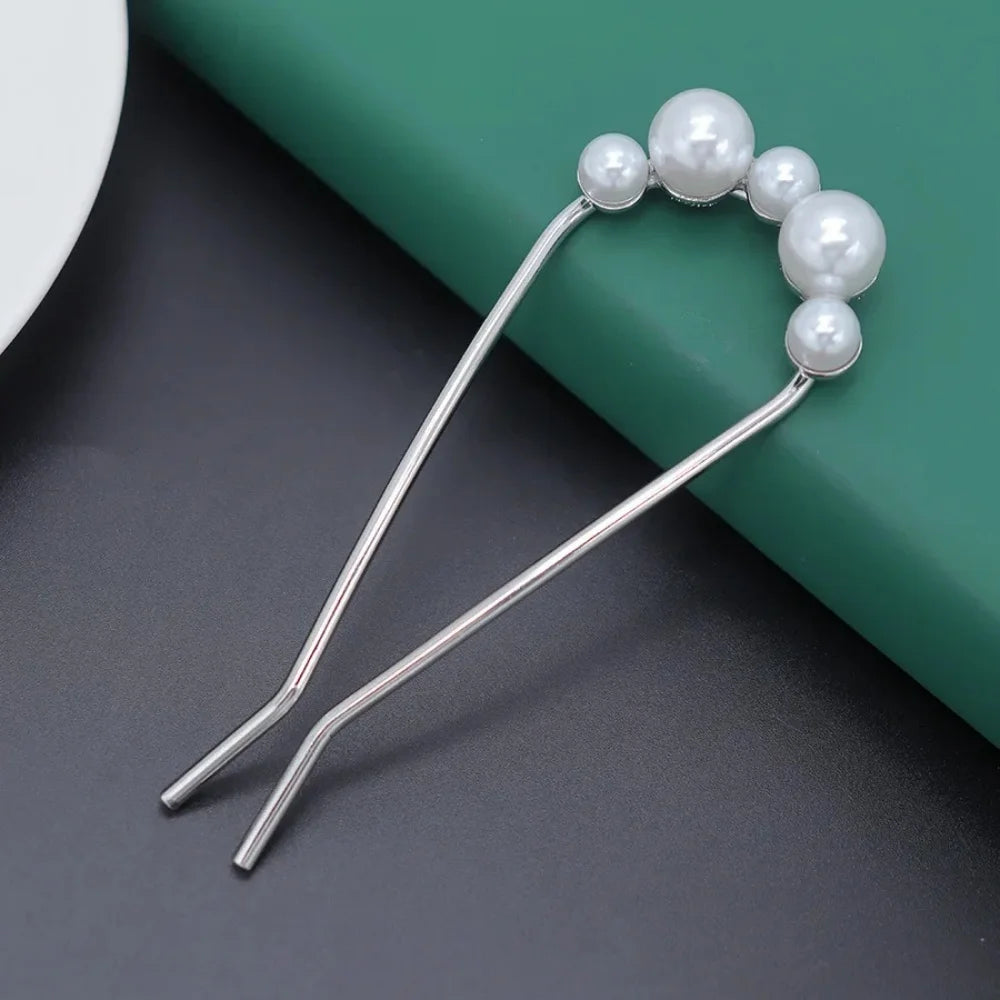 Pearl U-Shaped Hair Pins – Korean-Style Bun Hair Sticks & French Hair Clips