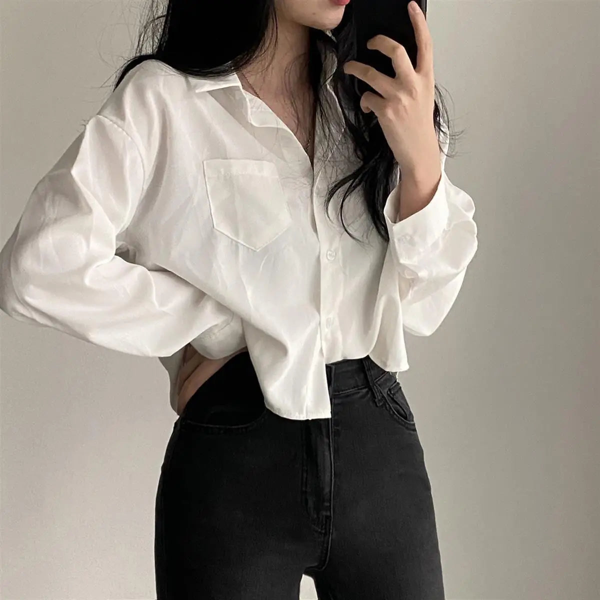Button-up shirt with pockets