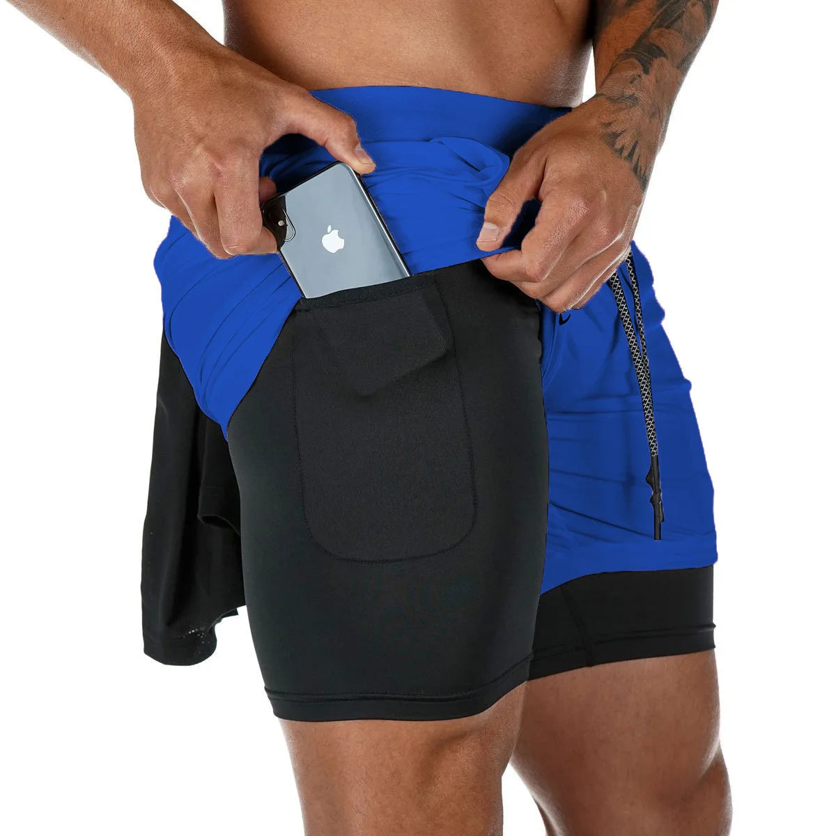 Men's 2-in-1 Camo Gym Shorts – Quick-Dry Running Shorts with Inner Compression Liner