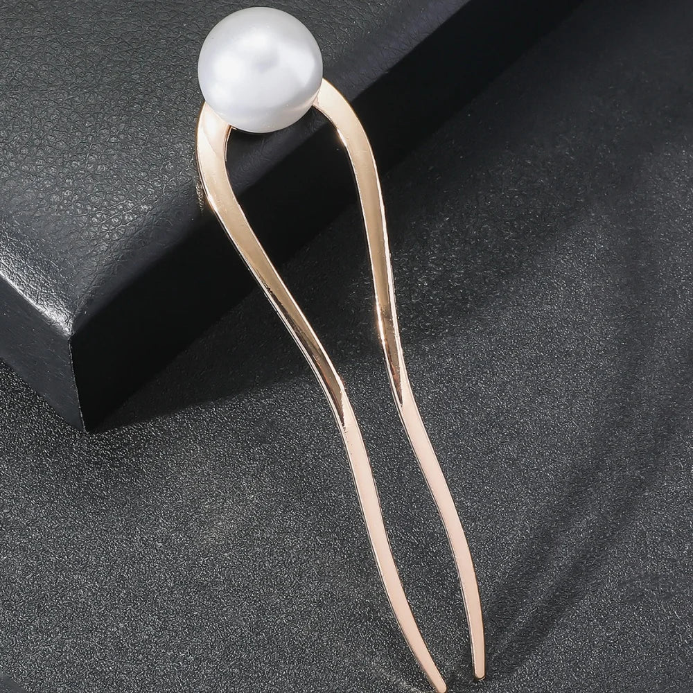 Pearl U-Shaped Hair Pins – Korean-Style Bun Hair Sticks & French Hair Clips