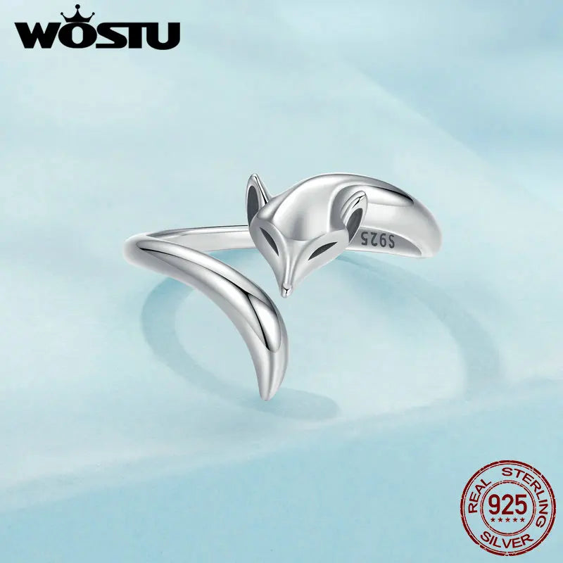Fox ring worn on finger