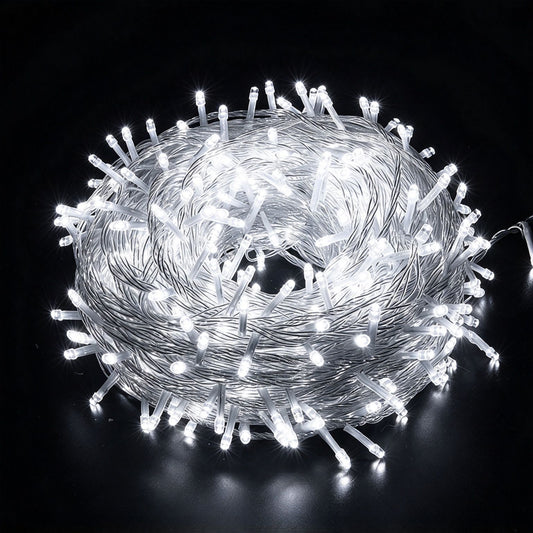20m Cool White Star Fairy Lights – 200 LED Plug-In Outdoor Twinkle Lights, IP67