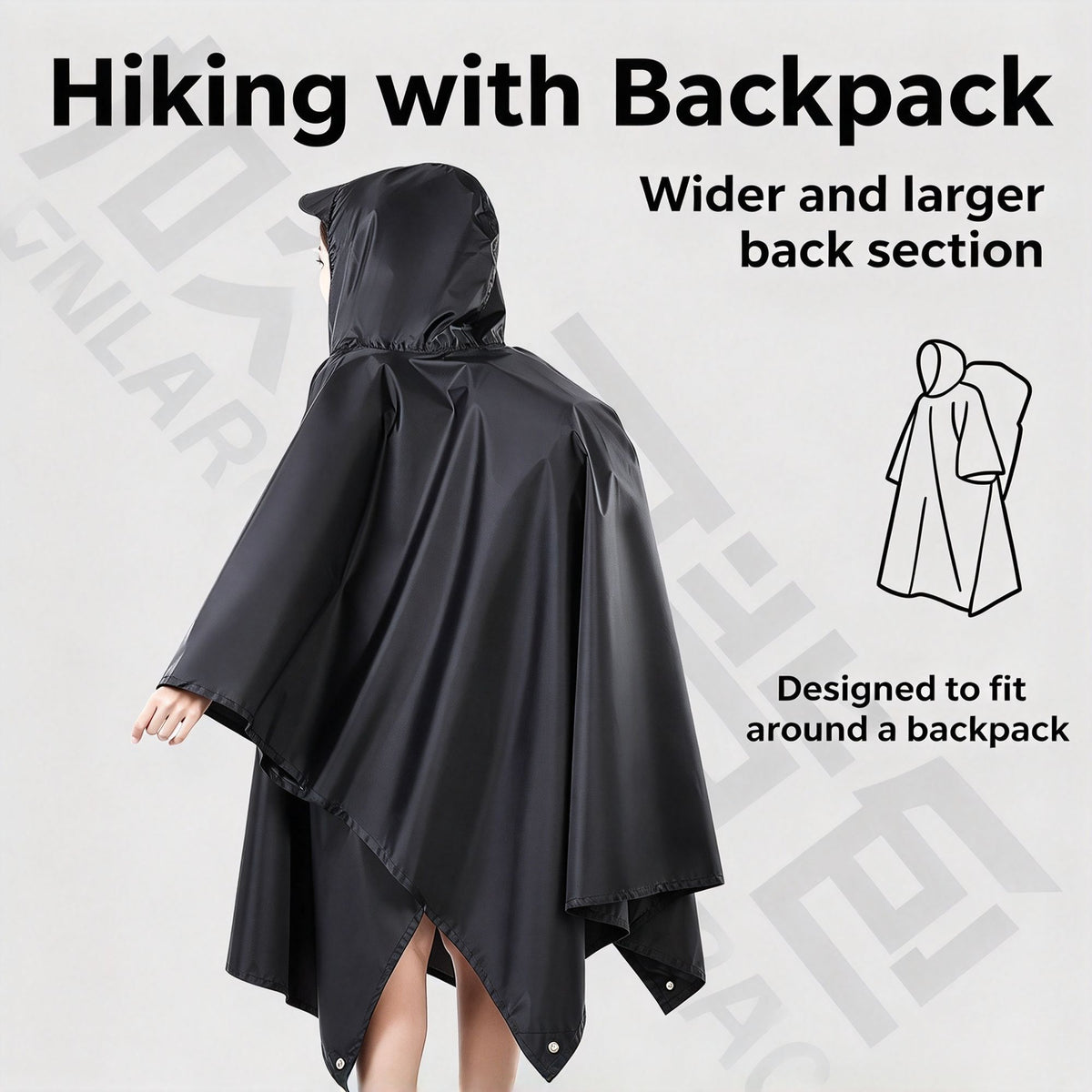 3-in-1 Waterproof Rain Poncho, Ground Sheet & Tarp – view 7