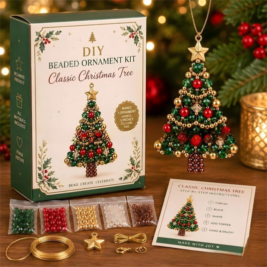 DIY Beaded Christmas Tree Ornament Kit – Handmade Bead Craft Decoration