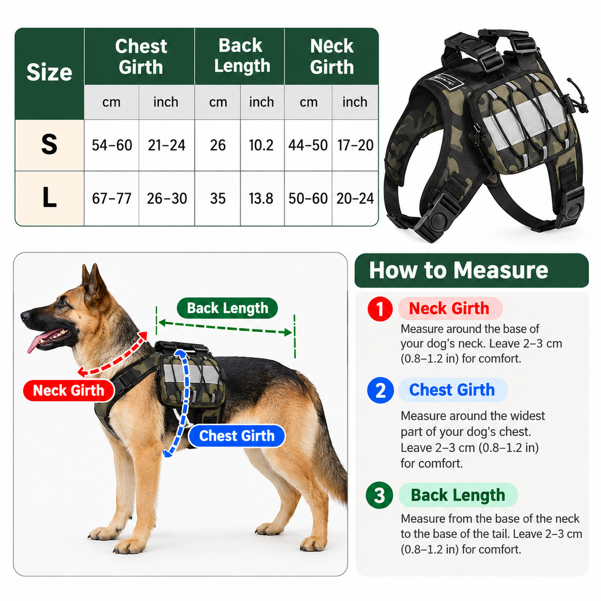 Reflective Dog Backpack Harness with Saddle Pouches – view 2