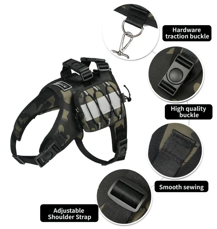 Reflective Dog Backpack Harness with Saddle Pouches – view 7