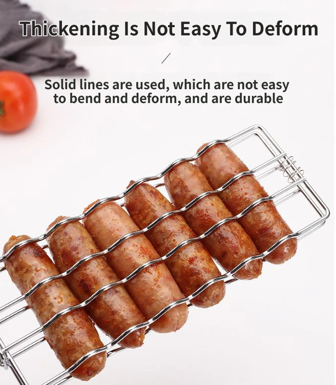 BBQ Sausage Grilling Basket with 4 Skewers – view 4