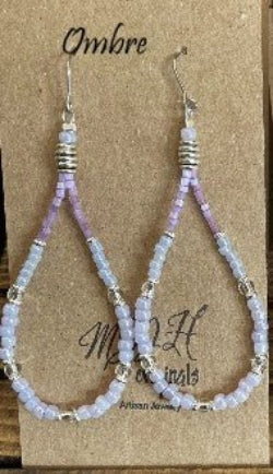 Pastel Sea Beads Teardrop Dangle Earrings
