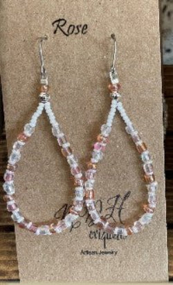 Pastel Sea Beads Teardrop Dangle Earrings