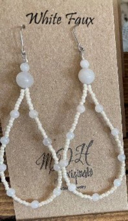 Pastel Sea Beads Teardrop Dangle Earrings